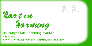 martin hornung business card